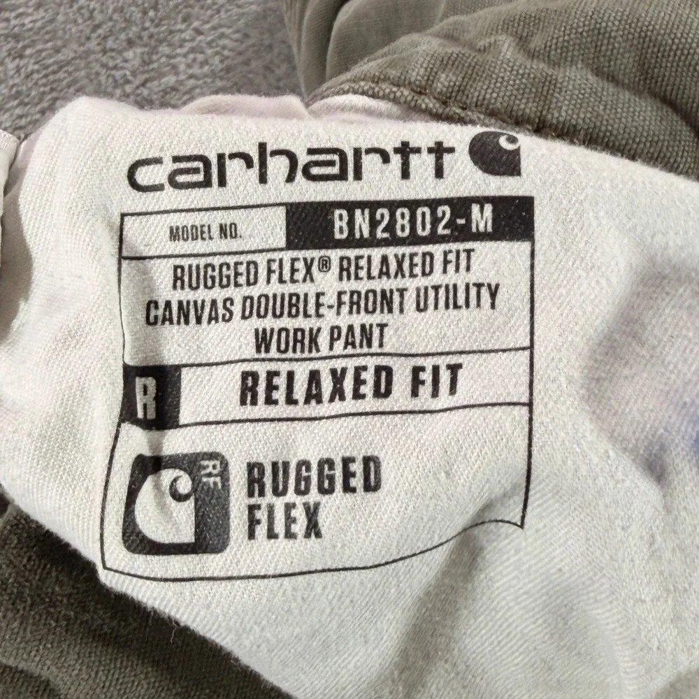 Carhartt Work Pants Mens 33x34 Brown Rugged Flex Relaxed Fit Double Front 102802